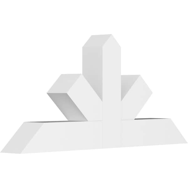 Ekena Millwork Saratoga Architectural Grade PVC Gable Bracket, 36"W x 16 1/2"H x 4"D x 4"F, 11/12 Pitch GBP036X17X0404SAR00 - main
